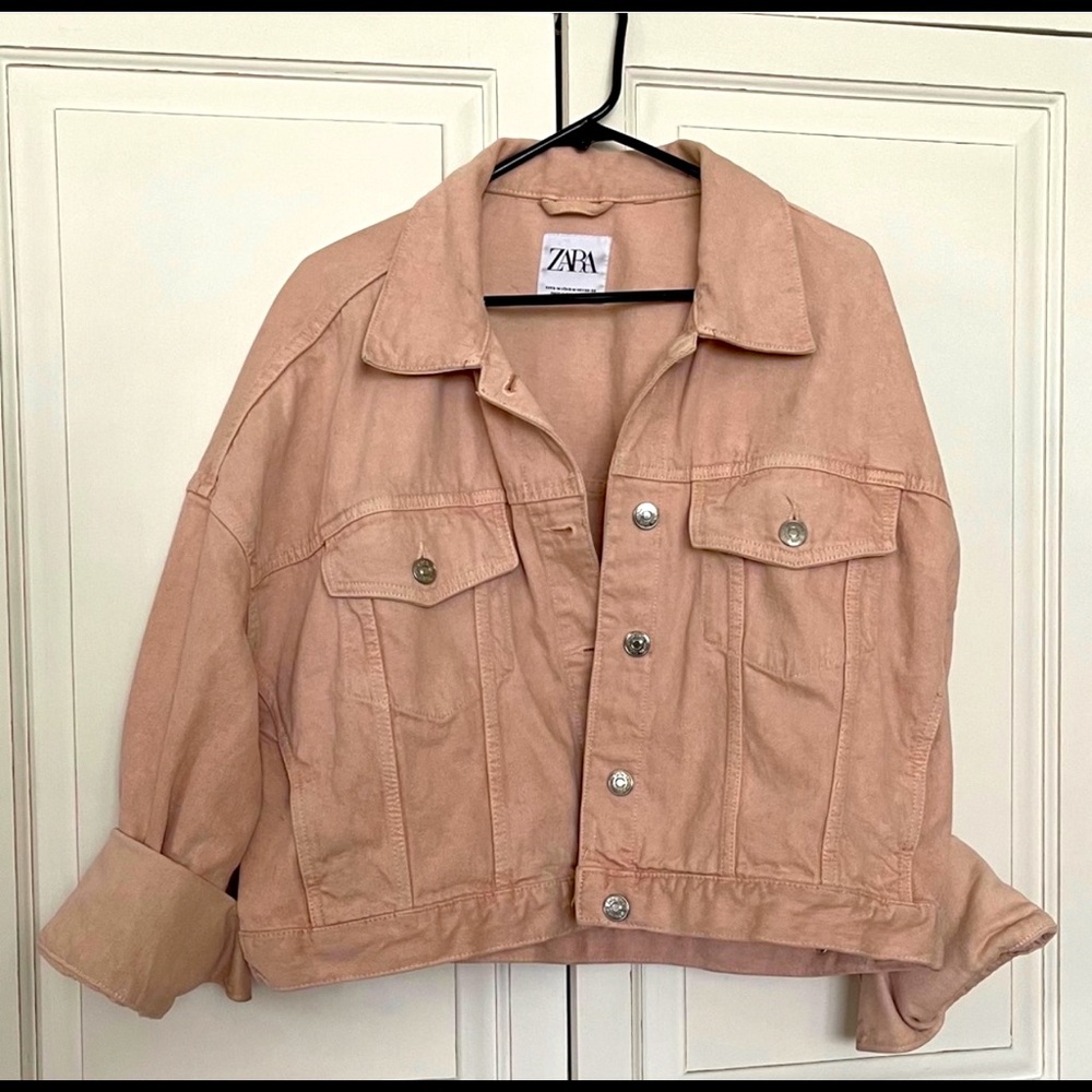 Zara blush oversized denim  jacket
